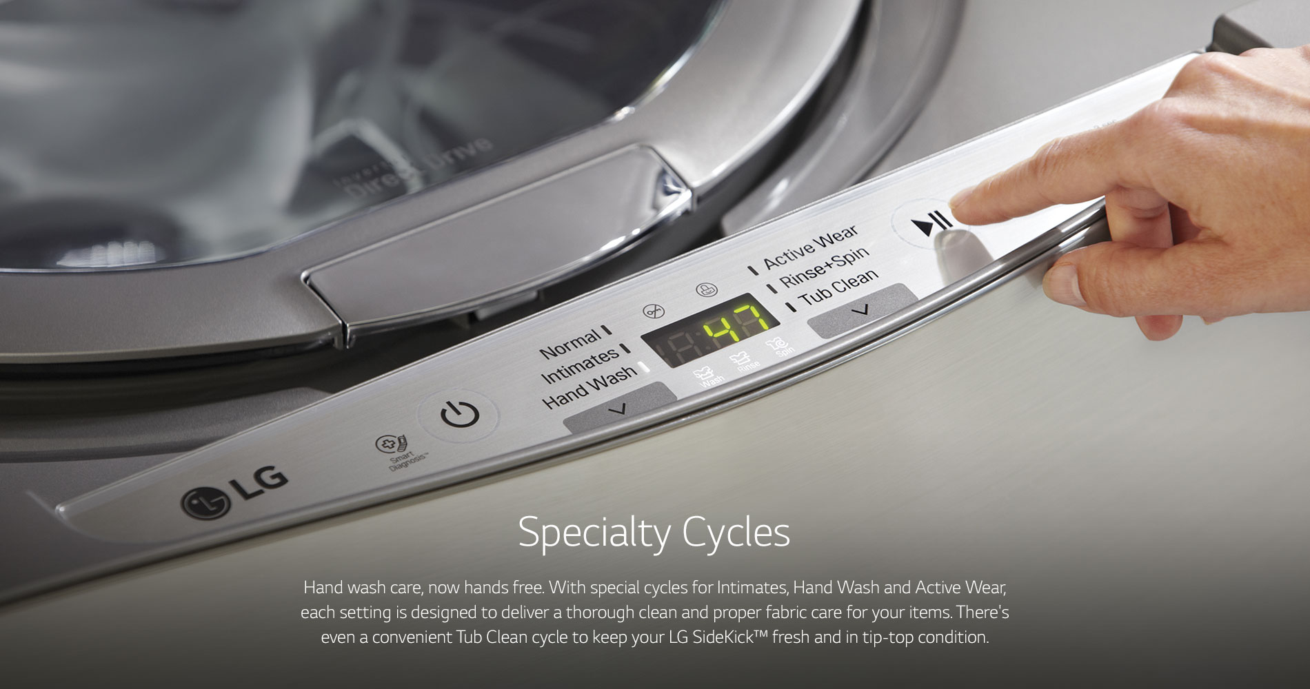 LG Electronics 27 in. 1.0 cu. ft. SideKick Pedestal Washer with